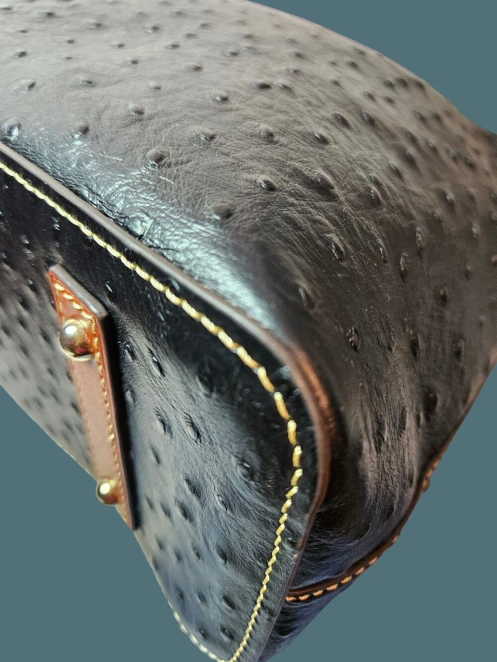 Dooney & Bourke Leather Embossed Ostrich Cooper Hobo Black Shoulder Bag - Picture 10 of 16